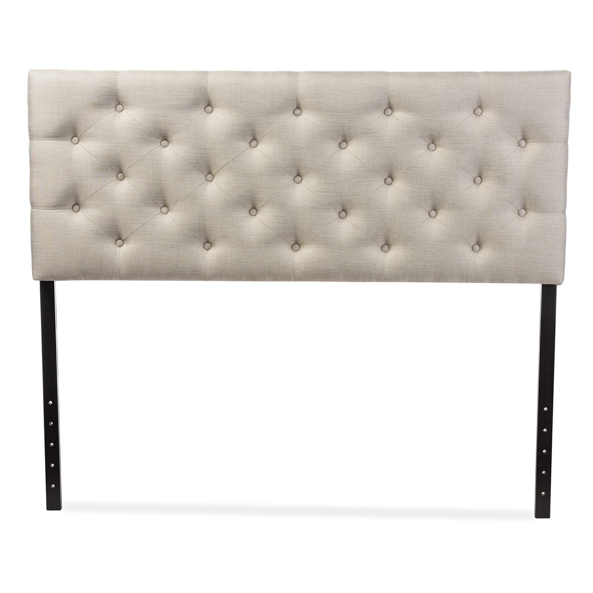 Baxton Studio Viviana Modern and Contemporary Light Beige Fabric Upholstered Button-tufted Queen Size Headboard